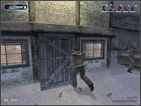 Biegniemy wraz z oddziałem i dochodzimy do domku, z którego wyjdzie kilku Rosjan - [Solucja] Etap 11 | Second Sight - Second Sight - poradnik do gry