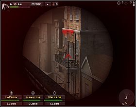 Zastrzel wszystkich, którzy wyjdą z budynku znajdującego się na skrzyżowaniu z prawej, a następnie rusz z oddziałem drogą z prawej - Misja 4 | Close Combat First to Fight - Close Combat: First to Fight - poradnik do gry