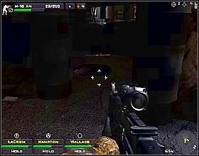 Przed workami z piaskiem skręć w bramę z lewej, gdzie znajduje się cywilny samochód [1] - Misja 7 | Close Combat First to Fight - Close Combat: First to Fight - poradnik do gry