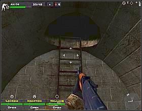 Rusz przed siebie długim korytarzem, jednak bądź czujny, ponieważ niedługo natkniesz się na dziurę w suficie, z której ostrzela cię wrogi żołnierz - Misja 8 | Close Combat First to Fight - Close Combat: First to Fight - poradnik do gry