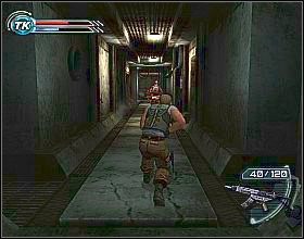 Po odzyskaniu świadomości wróć na korytarz i udaj się na schody prowadzące na dół - Solitary Confinement (1) | Misja 1 | Psi-Ops The Mindgate Conspiracy - Psi-Ops: The Mindgate Conspiracy - poradnik do gry