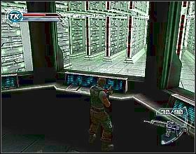 Po krótkiej scence ponownie znajdziesz się w korytarzu z działkiem - Fears Dont Lie (1) | Misja 5 | Psi-Ops The Mindgate Conspiracy - Psi-Ops: The Mindgate Conspiracy - poradnik do gry