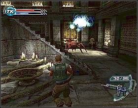 Wejdź do środka i udaj się na szczyt schodami z lewej - From The Ether And Beyond (2) | Misja 7 | Psi-Ops The Mindgate Conspiracy - Psi-Ops: The Mindgate Conspiracy - poradnik do gry