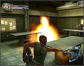 Spal dwóch strażników, którzy wejdą do pomieszczenia po skorzystaniu z ostatniej dźwignij - Everything Weve Worked For (1) | Misja 6 | Psi-Ops The Mindgate Conspiracy - Psi-Ops: The Mindgate Conspiracy - poradnik do gry