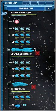 Po lewej stronie znajduje się panel naszych jednostek (panel 1) Za jego pomocą wybieramy statek (lub statki) któremu chcemy wydać polecenie - Poradnik do gry - Interface gry cz.1 | Nexus The Jupiter Incident - Nexus: The Jupiter Incident - poradnik do gry