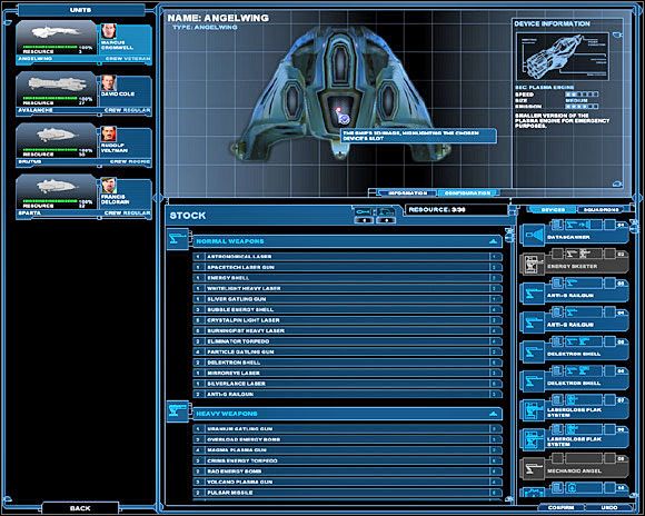 Po lewej stronie widać spis statków jakie mamy do dyspozycji - Interface gry cz.4 | Nexus The Jupiter Incident - Nexus: The Jupiter Incident - poradnik do gry