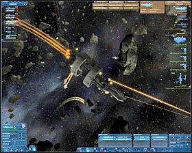 Dzięki energy cell, które powinien mieć każdy z naszych statków będziemy mogli ustawić broń na 200% - dzięki temu przynajmniej przez część czasu będzie znacznie skuteczniej razić przeciwnika - Misja 5 - Kissaki Raid | Kampania 1 | Nexus The Jupiter Incident - Nexus: The Jupiter Incident - poradnik do gry