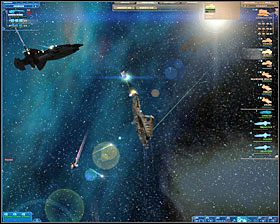 Chwilę po powrocie do normalnej przestrzeni na skanerach pojawiają się obiekty - to Raptorzy, genetycznie i cybernetycznie zmodyfikowani najemnicy na usługach vardrak - Misja 7 - Raptor Raid | Kampania 2 | Nexus The Jupiter Incident - Nexus: The Jupiter Incident - poradnik do gry