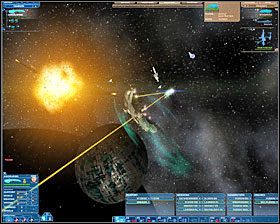 Niszczymy wszystkie statki poza tym o nazwie Razor - nim go zniszczymy wyślijmy komandosów - będzie tam można znaleźć jedynego członka załogi który przeżył atak mechanoidów - Misja 9 - Back to Earth | Kampania 2 | Nexus The Jupiter Incident - Nexus: The Jupiter Incident - poradnik do gry