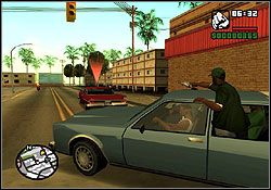 Skoro ty robisz za kierowcę, reszta brygady ma na głowie ostrzał samochodu wroga - GTA San Andreas: Sweet (S) - Los Santos, solucja, opis przejścia - GTA San Andreas - poradnik do gry