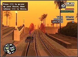 Chcąc jak najwięcej zyskać z darmowego transportu, rzucaj skrzynie z pociągu do pędzącego za tobą pickupa Rydera - GTA San Andreas: Ryder (R) - Los Santos, solucja, opis przejścia - GTA San Andreas - poradnik do gry