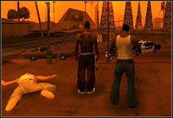 Na szczęście po długim, wyczerpującym pościgu Freddy w końcu nie wytrzyma, zatrzyma się i będzie chciał zwiać na piechotę - GTA San Andreas: Big Smoke (BS) - Los Santos, solucja, opis przejścia - GTA San Andreas - poradnik do gry