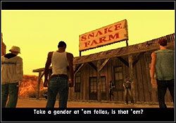 Goście będą kompletnie zakręceni i niewiele od nich wyciągniesz, poza jakimś majaczeniem o wężach - GTA San Andreas: Kasyno Triady (żółty znak Triady) - Las Venturas, solucja - GTA San Andreas - poradnik do gry