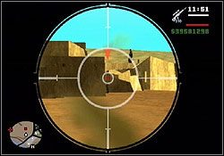 Po zajęciu pozycji, zlokalizuj agentów (oznaczeni są strzałkami) i zastrzel najbliższego (najlepiej do tego nadaje się karabin snajperski) - GTA San Andreas: Tenpenny (G) - Las Venturas, solucja, opis przejścia - GTA San Andreas - poradnik do gry