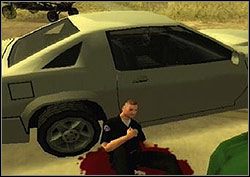 Atakuj standardowo: uderzaj i taranuj jego samochód, spychaj na przeszkody terenowe, blokuj przejazd itd - GTA San Andreas: Tenpenny (G) - Las Venturas, solucja, opis przejścia - GTA San Andreas - poradnik do gry