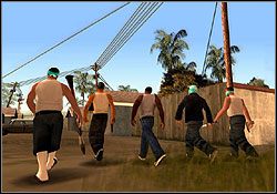 Na stacji dołączy do was jeszcze trzech kumpli Cesara z gangu Varrio Los Aztecas - GTA San Andreas: Sweet (S) - Los Santos (finał), solucja, opis przejścia - GTA San Andreas - poradnik do gry