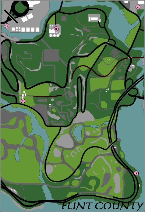 Występowanie pojazdów przeznaczonych na eksport w Flint County - GTA San Andreas: Export, kradzież pojazdów - solucja, opis przejścia - GTA San Andreas - poradnik do gry