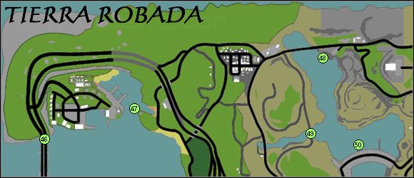 Lokalizacja miejsc występowania ostryg w Tierra Robada - GTA San Andreas: Ostrygi (Oysters) - mapy San Fierro i Tierra Robada - GTA San Andreas - poradnik do gry