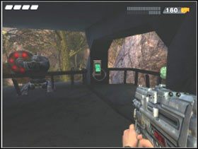 Aby je wyłączyć musisz udać się na wieżyczkę z drugiej strony i użyć przycisku obok działka - Crash Site | Solucja Pariah - Pariah - poradnik do gry