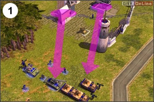 Masz tutaj dwa budynki, w którym produkowane są jednostki - po lewej jest to fabryka, po prawej - koszary - Poradnik do gry - Trening Empire Earth II - Empire Earth II - poradnik do gry