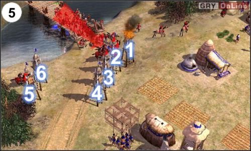 Tu także wybuduj obronę - postaw wieżyczki w [1], [2], [3], [4], [5] i [6] - [Korea] Misja 3 cz.2 w Empire Earth II - Empire Earth II - poradnik do gry