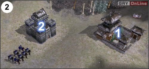 W tym samym czasie postaw obywatelem centrum miejskie w [1], potem fortecę w [2], jak pokazuje obrazek (2) - [Korea] Misja 7 cz.1 w Empire Earth II - Empire Earth II - poradnik do gry