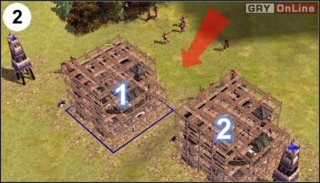 W punkcie (2) zbuduj dwie fortece w [1] i [2], tak jak pokazuje to obrazek - [Korea] Misja 8 cz.1 w Empire Earth II - Empire Earth II - poradnik do gry