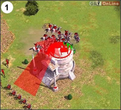 Przykład takiego ataku pokazany jest powyżej, na obrazku (1) - [Niemcy] Misja 3 cz.1 w Empire Earth II - Empire Earth II - poradnik do gry