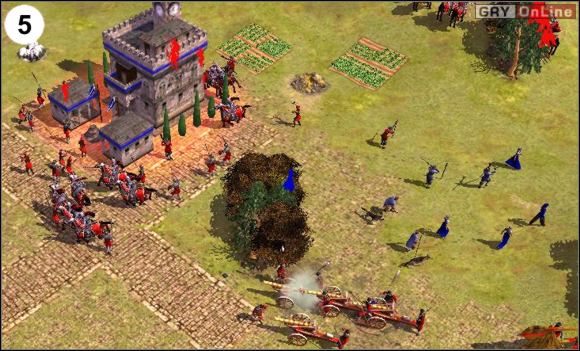 Gdy dotrzesz do centrum miejskiego, zajmij je piechotą, jak pokazuje to obrazek (5) - [Niemcy] Misja 4 cz.2 w Empire Earth II - Empire Earth II - poradnik do gry