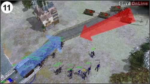 Musisz zająć widoczny na obrazku (11) budynek - jest to niemieckie centrum dowodzenia - [Ameryka] Misja 2 cz.3 w Empire Earth II - Empire Earth II - poradnik do gry