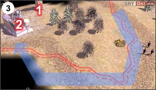 Parą szpiegów od razu biegnij wzdłuż krańca mapy na południe, a potem do (3) - [Ameryka] Misja 5 cz.2 w Empire Earth II - Empire Earth II - poradnik do gry