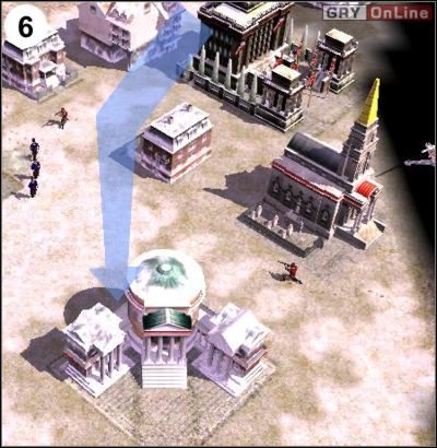 Grupa szpiegów powinna już zostać przez przeciwnika zauważona, gdy będzie w (6), czyli w Berlinie - [Ameryka] Misja 5 cz.2 w Empire Earth II - Empire Earth II - poradnik do gry
