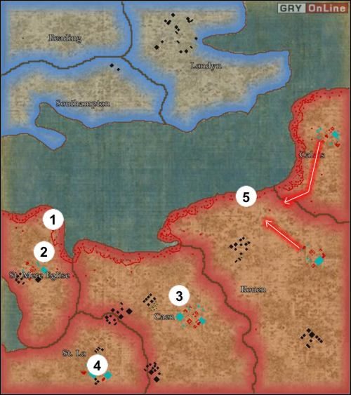 Zatrzymaj grę i po kolei odwiedź wszystkie pięć miasteczek - [Punkty Zwrotne] Normandia - Niemcy cz.1 w Empire Earth II - Empire Earth II - poradnik do gry