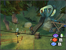 3. Na linie rozwieszonej między drzewami przy chatce sprzątacza. - Reception Area (1) | Lokalizacje przedmiotów | Psychonauts - Psychonauts - poradnik do gry