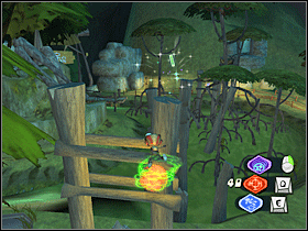 15. Nad jednym z bali. Trudno jest opisać tą lokalizację, ale jeżeli przyjrzysz się screenowi, z pewnością zauważysz to miejsce. Być może da się złapać ją bez umiejętności lewitacji, ale mnie się ta sztuka nie udała. - Reception Area (1) | Lokalizacje przedmiotów | Psychonauts - Psychonauts - poradnik do gry