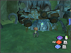 18. Na zachód od przejścia do GPC and Wilderness. Szukaj drzewa z zawieszonym samochodem. Obok znajdziesz też przedmiot do Scavenger Hunt. - Reception Area (1) | Lokalizacje przedmiotów | Psychonauts - Psychonauts - poradnik do gry