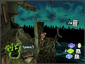 7. W tej samej okolicy co poprzednia karta, nad resztkami zewnętrznej ściany. - Upper Floors (Asylum) (1) | Lokalizacje przedmiotów | Psychonauts - Psychonauts - poradnik do gry