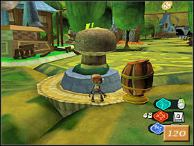 Użyj na stolarzu telekinezy i przetransportuj go pod pole ze zniszczonym mostem (121) - Waterloo World | Solucja | Psychonauts - Psychonauts - poradnik do gry
