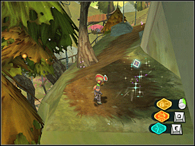 5. Idź dalej ścieżką, użyj dwóch konarów by przedostać się dalej i złap kartę. Po prostu. - Boathouse and Beach (1) | Lokalizacje przedmiotów | Psychonauts - Psychonauts - poradnik do gry