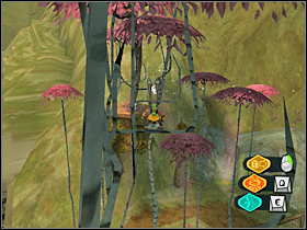 6. Idź dalej ścieżką. Zatrzymaj się nad wejściem do jaskini prowadzącej do GPC. Powinieneś ujrzeć gałąź, która może posłużyć za drążek. Tak też uczyń. Nad jedną z kolejnych gałęzi znajdziesz kartę. - Boathouse and Beach (1) | Lokalizacje przedmiotów | Psychonauts - Psychonauts - poradnik do gry