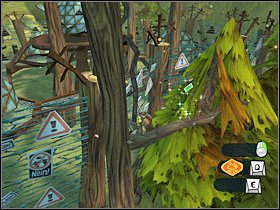 18. Ponownie wejdź na gałąź, na której znajdowała się karta 14. Przejdź na jej koniec i przeskocz na inne drzewo. Wejdź nieco wyżej (na szczycie jest PSI Challenge Marker), przejdź na kolejną gałąź. Przeskocz na znajdującą się bardzo blisko obecnej, kolejną gałąź. Dojdź do drzewa i zejdź nieco niżej. Na jednej z gałęzi odnajdziesz ostatnią kartę. - GPC and Wilderness (1) | Lokalizacje przedmiotów | Psychonauts - Psychonauts - poradnik do gry