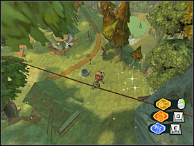 12. Tą kartę możesz zdobyć dopiero po uzyskaniu umiejętności Lewitacja (Levitate). Przejdź przed wejście do jaskini. W oddali powinieneś ujrzeć kamień, na którym rozpięta jest siatka. Wykorzystaj umiejętność by do niej doskoczyć, wespnij się na górę, przeskocz na kolejną siatkę, ponownie wejdź na górę. Przeskocz na rozwieszoną linę. Na niej znajduje się karta. - Kids Cabins | Lokalizacje przedmiotów | Psychonauts - Psychonauts - poradnik do gry