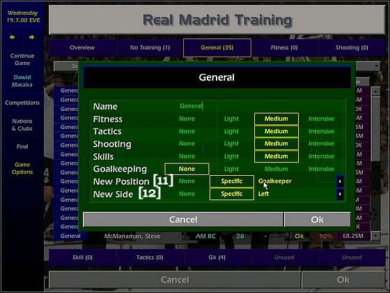 Nie będę tłumaczył poszczególnych trybów gdyż macie je nieco wyżej - Trening | Gra | Championship Manager 2000/2001 - Championship Manager 2000/2001 - poradnik do gry