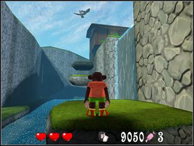 Przejdź przez trawnik i wejdź po drewnianych schodkach wyżej - Etap 3. Dolina | Solucja | Tytus, Romek i ATomek - Tytus, Romek i ATomek - poradnik do gry