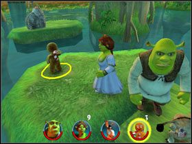 Opadnie mostek, dzięki któremu dobieramy się do ostatniej fasolki [12/12] - [Solucja] Etap 1 - Bagno Shreka cz.4 | Shrek 2 Team Action - Shrek 2: Team Action - poradnik do gry