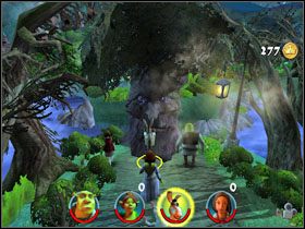 Po chwili spotykamy drobną grupkę wieśniaków - [Solucja] Etap 2 - Straszny Las cz.1 | Shrek 2 Team Action - Shrek 2: Team Action - poradnik do gry