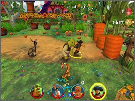 Idziemy kilka kroków w lewo i zbieramy fasolkę [1/12] - [Solucja] Etap 6 - Farma Jacka i Jilla cz.1 | Shrek 2 Team Action - Shrek 2: Team Action - poradnik do gry