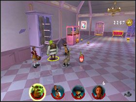 Na następnym korytarzu walczymy z grupką strażników - [Solucja] Etap 7 - Wróżka Chrzestna cz.1 | Shrek 2 Team Action - Shrek 2: Team Action - poradnik do gry