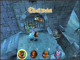 Idziemy w przeciwną stronę i stajemy dwoma bohaterami na platformach obok - [Solucja] Etap 8 - Ucieczka z więzienia cz.2 | Shrek 2 Team Action - Shrek 2: Team Action - poradnik do gry