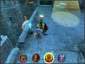 Przeskakujemy po klatkach po prawej po fasolkę [10/12] - [Solucja] Etap 8 - Ucieczka z więzienia cz.4 | Shrek 2 Team Action - Shrek 2: Team Action - poradnik do gry